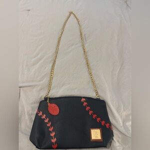 Cardinals Red Baseball Stitch Crossbody Bag w/ heavy chain